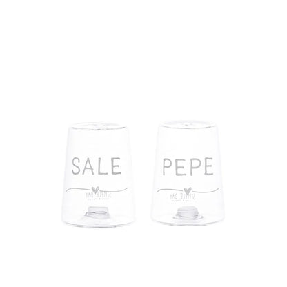 SET SALE E PEPE IN VETRO DECORATO