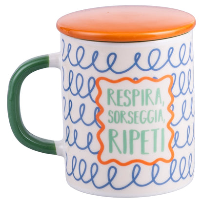 TISANIERA IN CERAMICA CON SCRITTA, DIVERSI COLORI | MORE AMORE