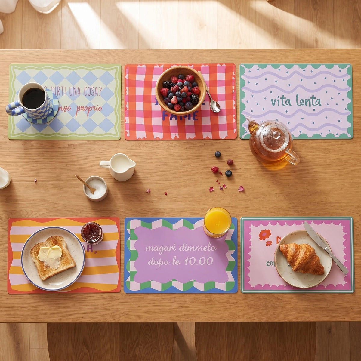TOVAGLIETTE PER LA COLAZIONE CON SCRITTE | MORE AMORE