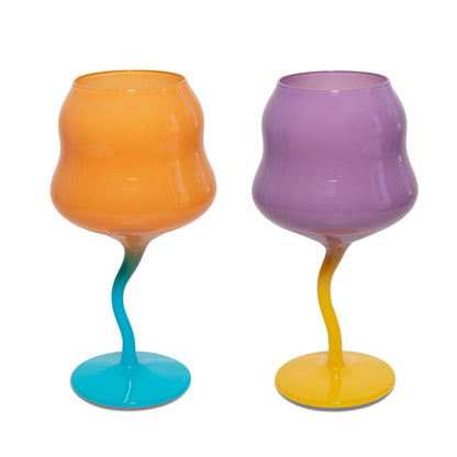 SET 2 CALICI COCKTAIL IN VETRO COLORATO